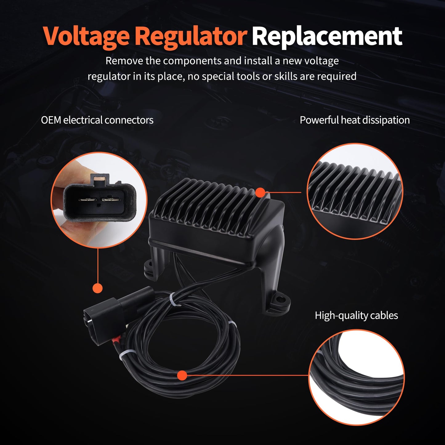 HiSport Voltage Regulator Rectifier 74505-97 74505-97A 7450597Compatible with Harley-Davidson Electra Glide/Road Glide/Road King 1997 1998 1999 2000 2001