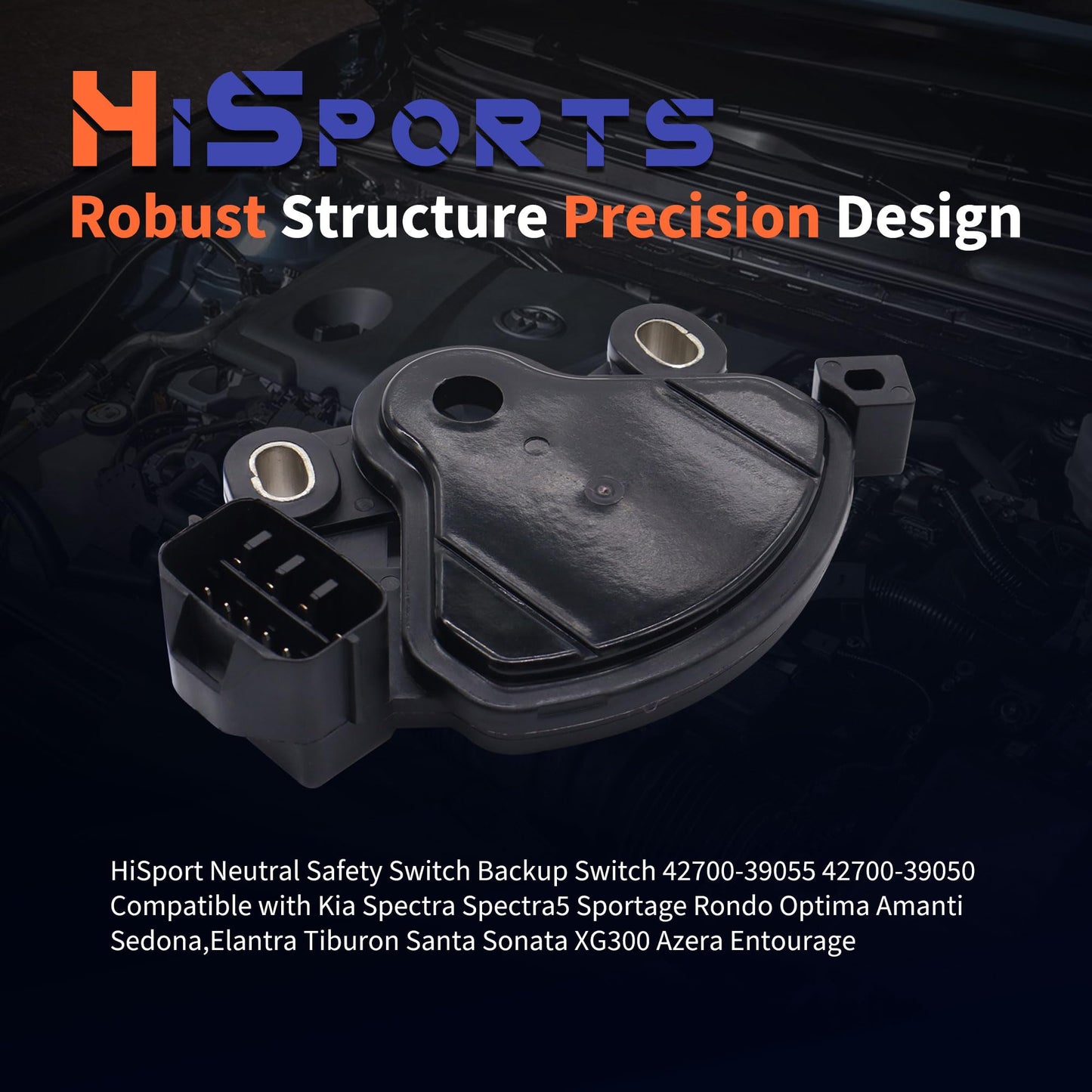 HiSport Neutral Safety Switch Backup Switch 42700-39055 Compatible with Hyundai Kia Spectra Spectra5 Sportage Rondo Optima Amanti Sedona,Elantra Tiburon Santa Sonata XG300 Azera Entourage