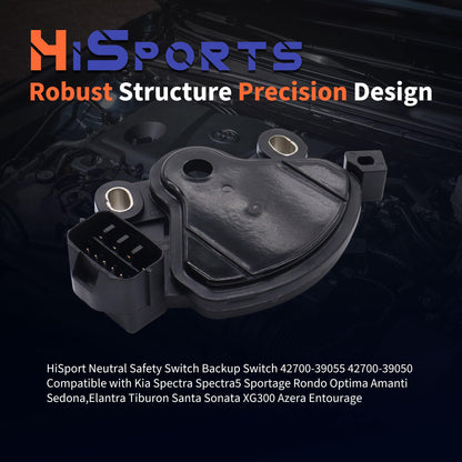 HiSport Neutral Safety Switch Backup Switch 42700-39055 Compatible with Hyundai Kia Spectra Spectra5 Sportage Rondo Optima Amanti Sedona,Elantra Tiburon Santa Sonata XG300 Azera Entourage
