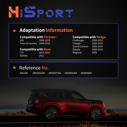 HiSport HVAC Blend Door Actuator 604-024 - Compatible with Chrysler 300 Town & Country Compatible with Dodge Challenger Charger Grand Caravan Dakota Magnum 2008-2019