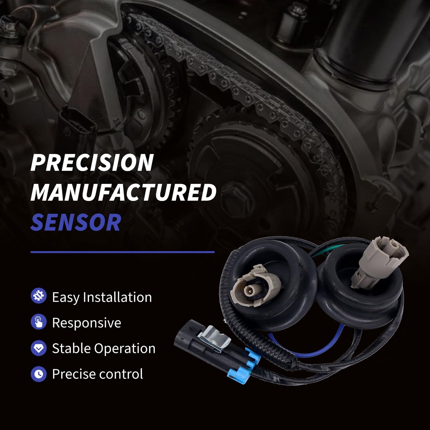 HiSport Ignition Dual Knock Sensor Connectors with Wire Harness Kit 12601822 917-033 Compatible with Chevy Suburban Silverado Avalanche Tahoe & GMC Sierra Yukon & Cadillac, 4.8L 5.3L 6.0L