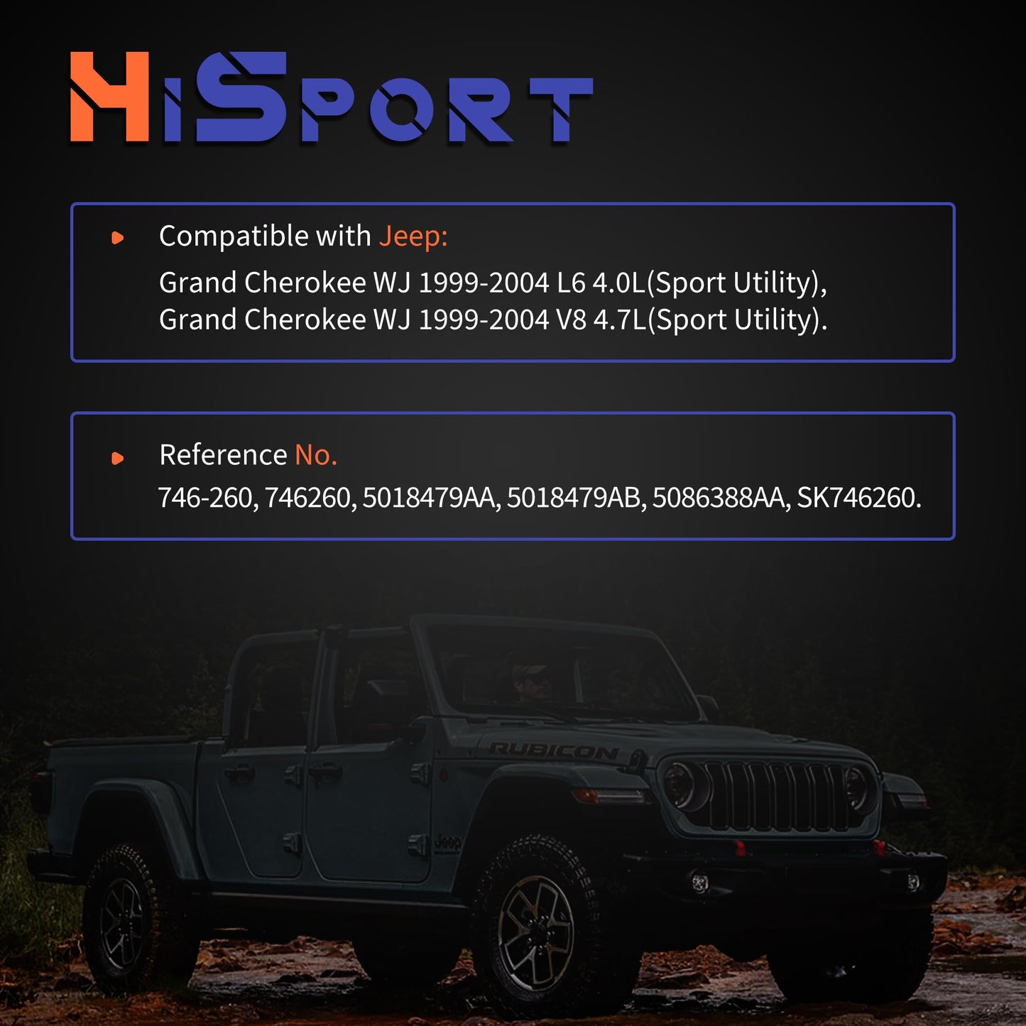 HiSport 746-260 Trunk Latch Tailgate Door Lock Actuator Compatible with Jeep Grand Cherokee 4.0L 4.7L 1999 2000 2001 2002 2003 2004 Replacement for 746260 5018479AA 5018479AB 5086388AA SK746260