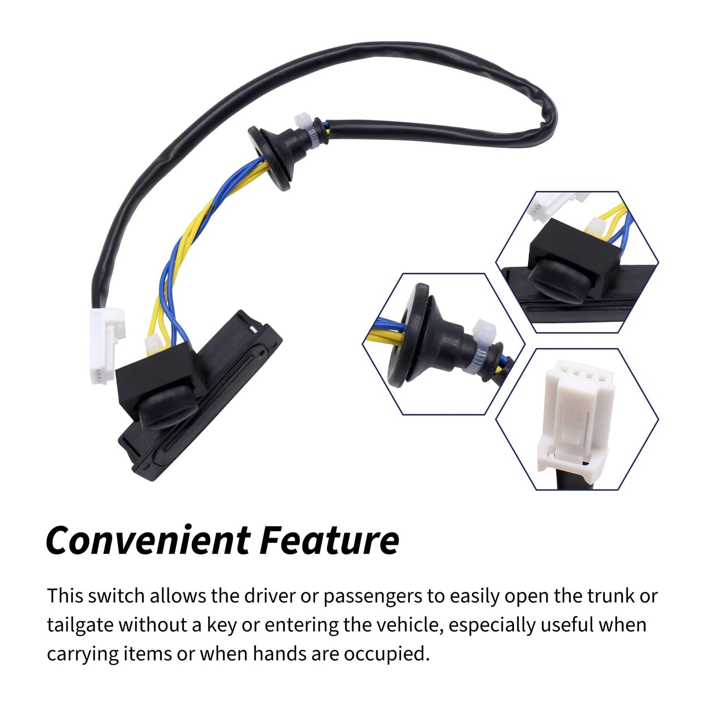 HiSport 25380-JM00A Rear Trunk Switch Tailgate Lid Release Switch Compatible with Nissan Rogue 2008-2015,Nissan Rogue Select 2.5L l4 2014-2015 Replacement for OEM 25380JM00A