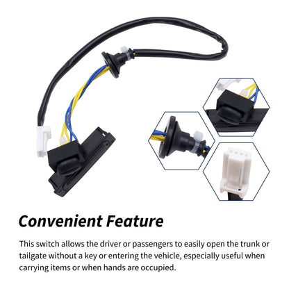 HiSport 25380-JM00A Rear Trunk Switch Tailgate Lid Release Switch Compatible with Nissan Rogue 2008-2015,Nissan Rogue Select 2.5L l4 2014-2015 Replacement for OEM 25380JM00A