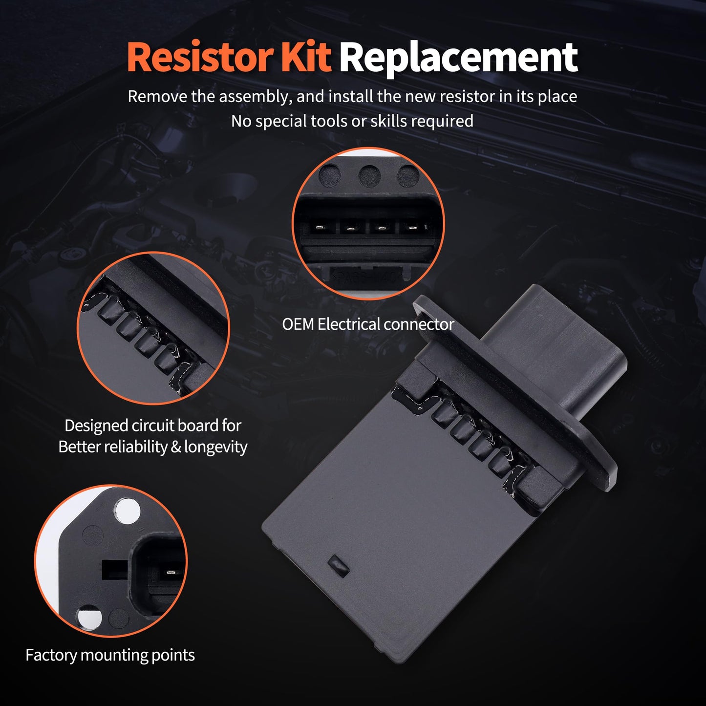 HiSport HVAC Fan Blower Motor Resistor Compatible with Ford Escape Expedition F150 F250 F350 F450 F550 & Lincoln Mark LT& Mercury Mariner Montego Monterey Replaces 3F2Z-18591-AA YH-1715
