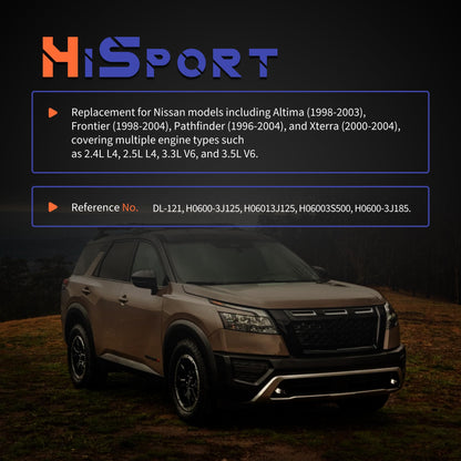 HiSport Door Lock Cylinder with 2 Keys DL-121 Compatible with Nissan Altima Frontier Pathfinder Xterra 1996¨C2004 3.3L 3.5L V6 2.5L 2.4L L4, H0600-3J125 H0601-3J125 H0600-3S500 H0600-3J185