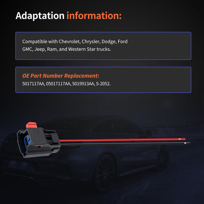 HiSport A/C Compressor Wiring Harnesses Connector Compatible with Chevrolet Chrysler Dodge Ford GMC Jeep Ram Western 5017117AA 5019913AA S-2052