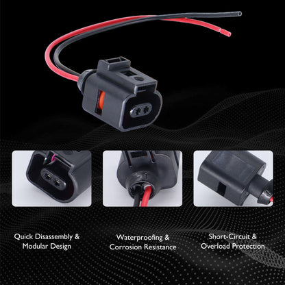 HiSport 2 Pin Temperature Sensor Wiring Harness Connector - Compatible with Auddi A4 A6 A8 Q5 Q7 Replace# 1J0973702