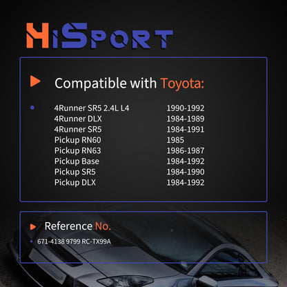 HiSport 671-6173 Spark Plug Wire Set Replacement for Toyota 4Runner Pickup 1988-1991 3.0L V6