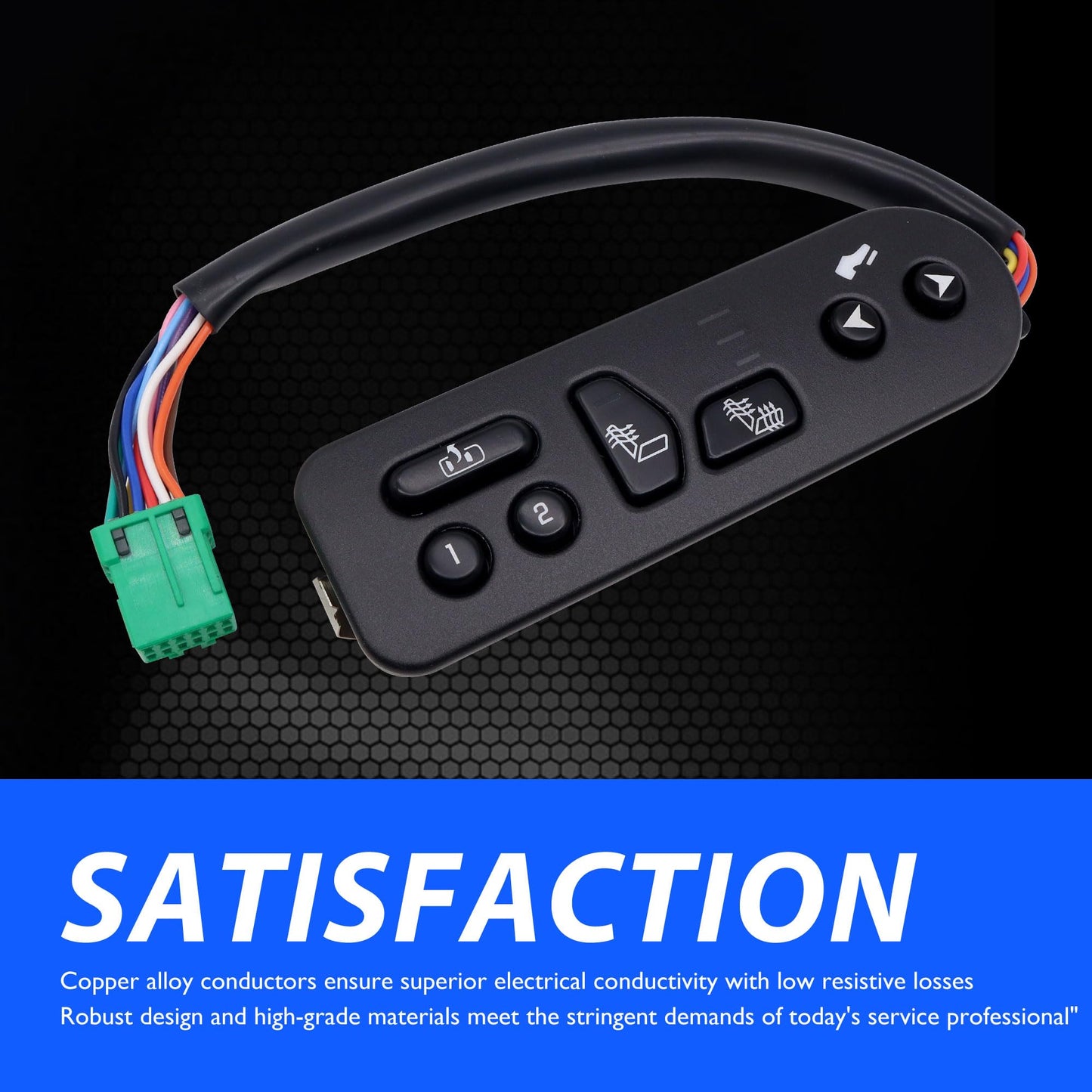 HiSport Driver Side Seat Heater Switch Control with Pedal - Compatible with Cadillac Escalade ESV EXT Chevy Avalanche 1500 2500 Suburban 1500 2500 Tahoe GMC Yukon XL 1500 2500 Replace 15116862