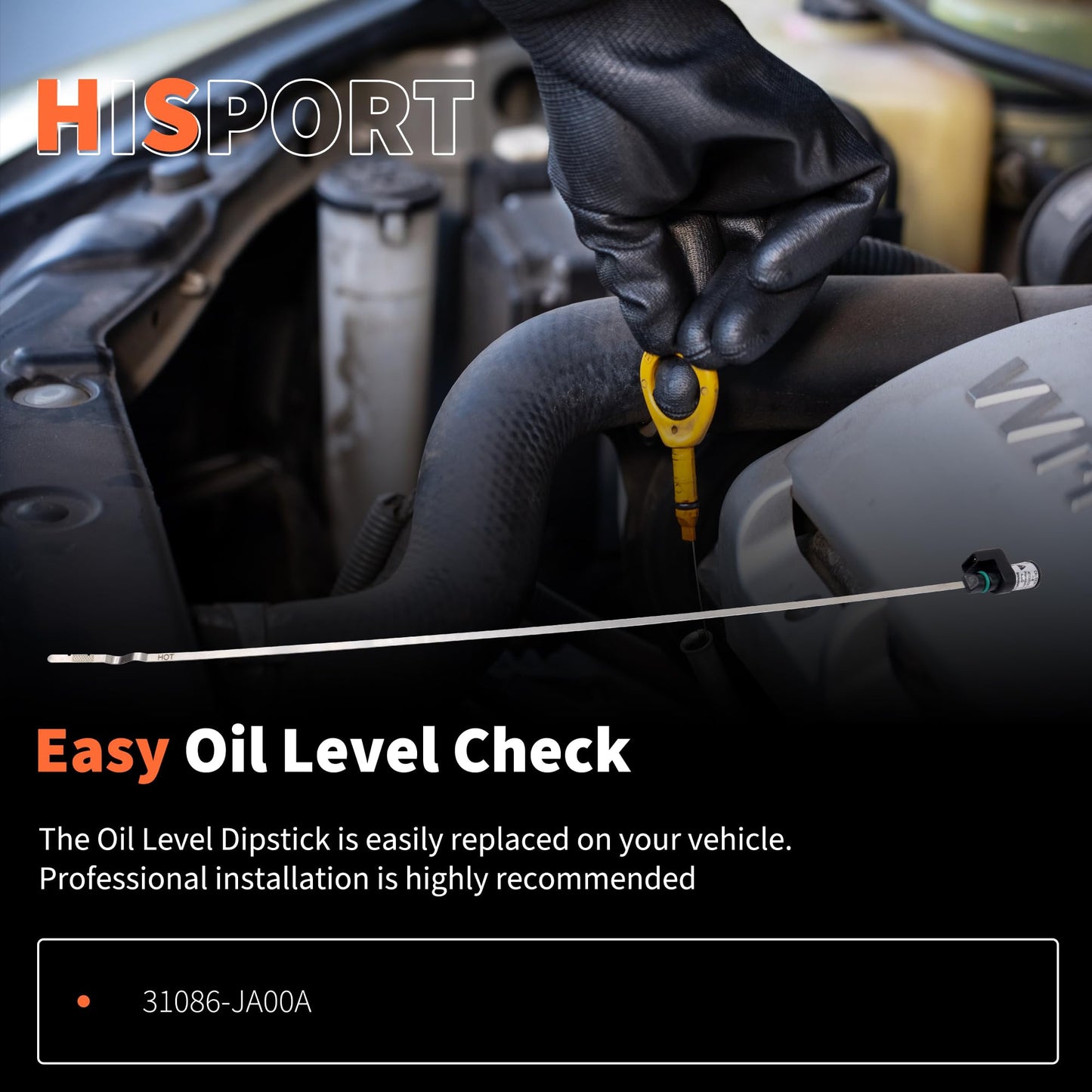 HiSport Transmission Oil Level Dipstick - Compatible with Nissan Altima Rougue 2.5L Replacement 31086-JA00A