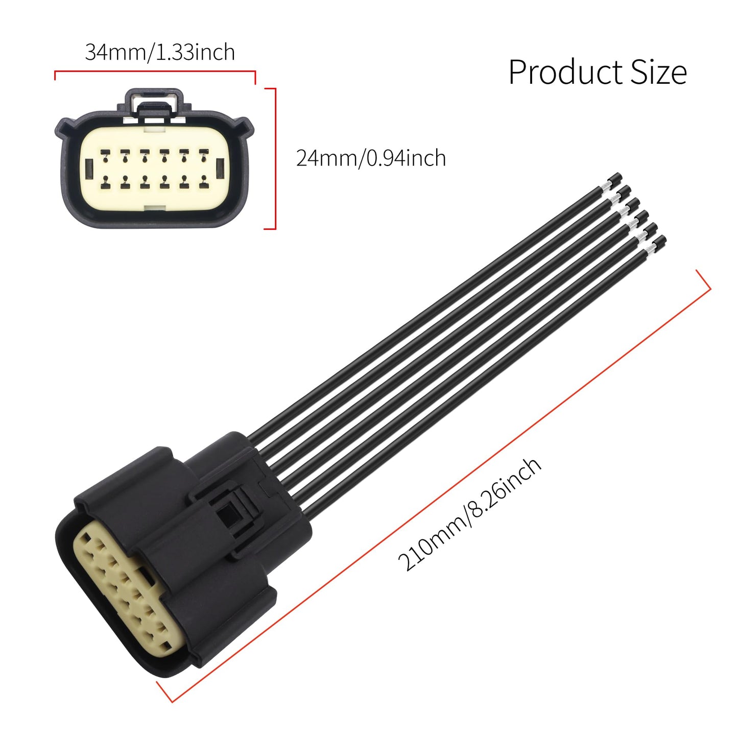 HiSport 68364272AA 2PCS Halogen Headlight Connector Harness Pigtail Compatible with Dodge Charger 2015-2018