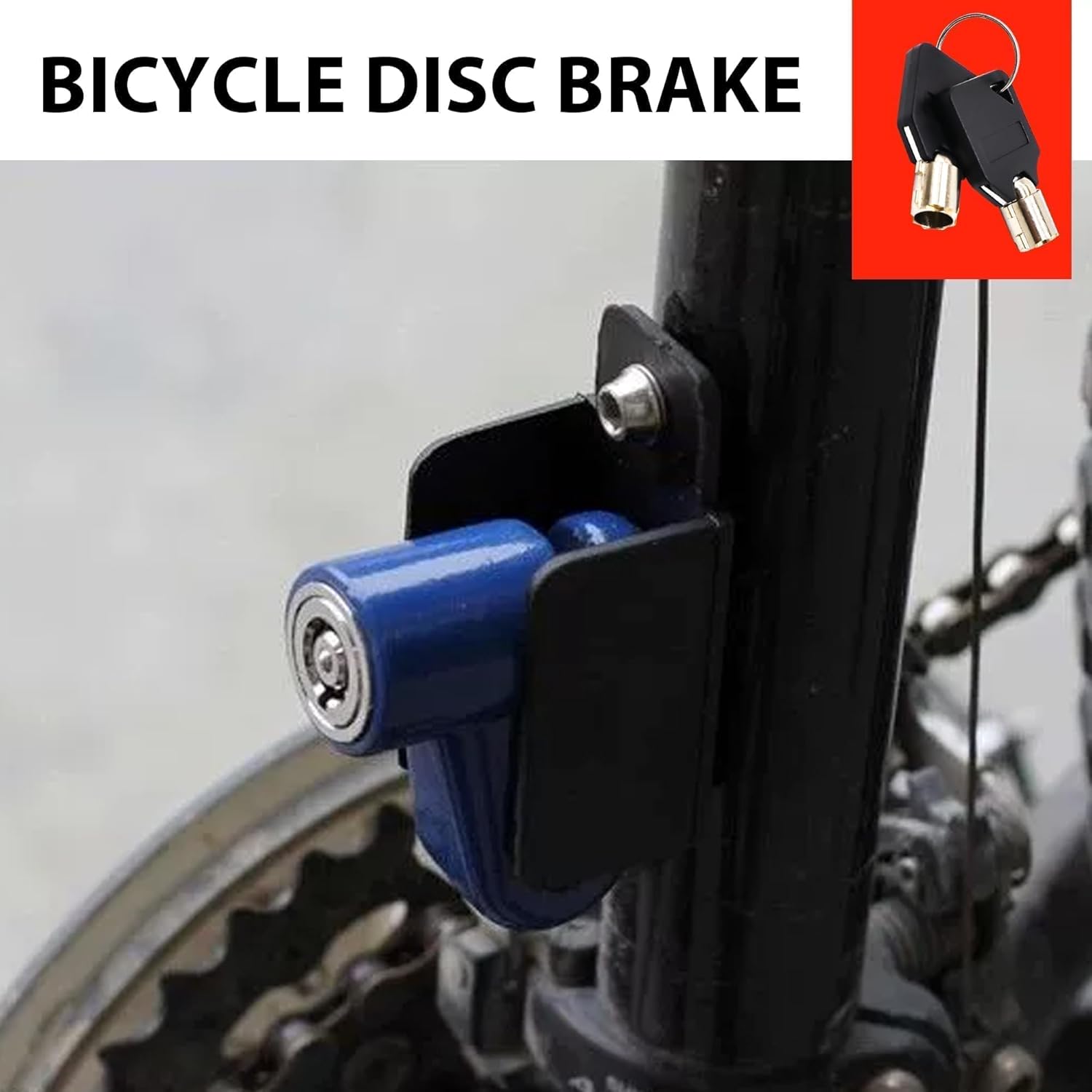 HISports Bremsscheibenschloss,Diebstahlsicherung Universal mit Erinnerungsseil für Motorrad,Fahrrad und Roller, Bremsschloss, Elektrofahrzeuge (Blau)