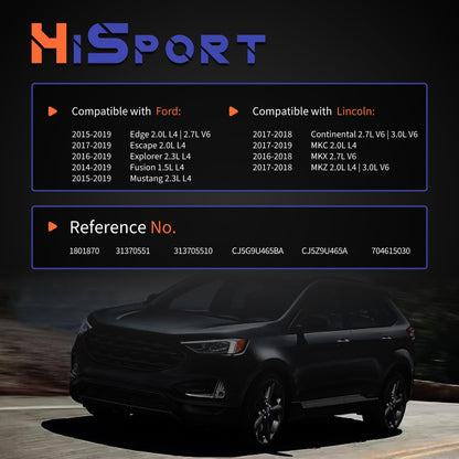 HiSport Turbocharger Bypass Valve - Compatible with Ford Edge Escape Explorer Fusion Mustang Compatible with Lincoln Continental MKC MKX MKZ 2014-2019 1.5L 2.0L 2.3L 2.7L - Replace CJ5Z9U465A