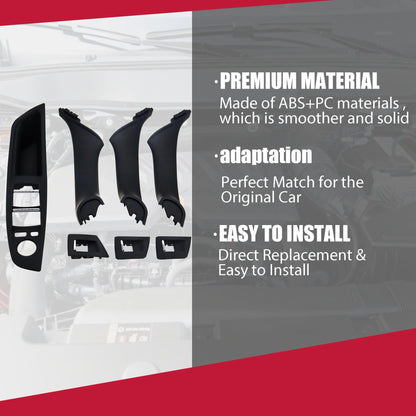 HiSport Driver Side Window Switch Door Handle, Front Rear Left and Right Interior Door Panel Pull Cover Trim - Compatible with BMW 5 Seriess 520 523 525 528 530 535 F10 F11 F18 2010-2016#51417225891