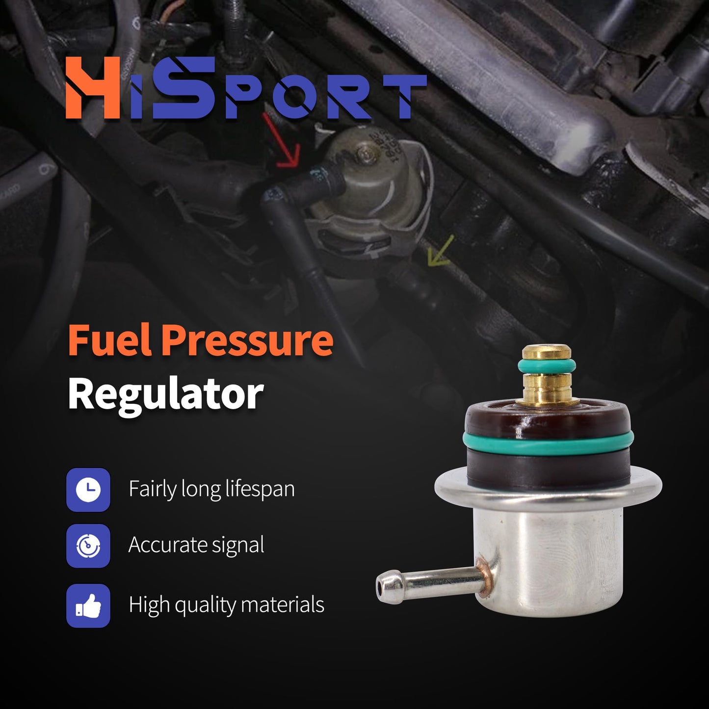 HiSport 0280160504 Fuel Pressure Regulator Compatible with BMW 328Ci 2000 328i 1999-2000 328is 1999 540i 1999-2003 740i 1997-2001 740iL 1997-2001 X5 2000-2004