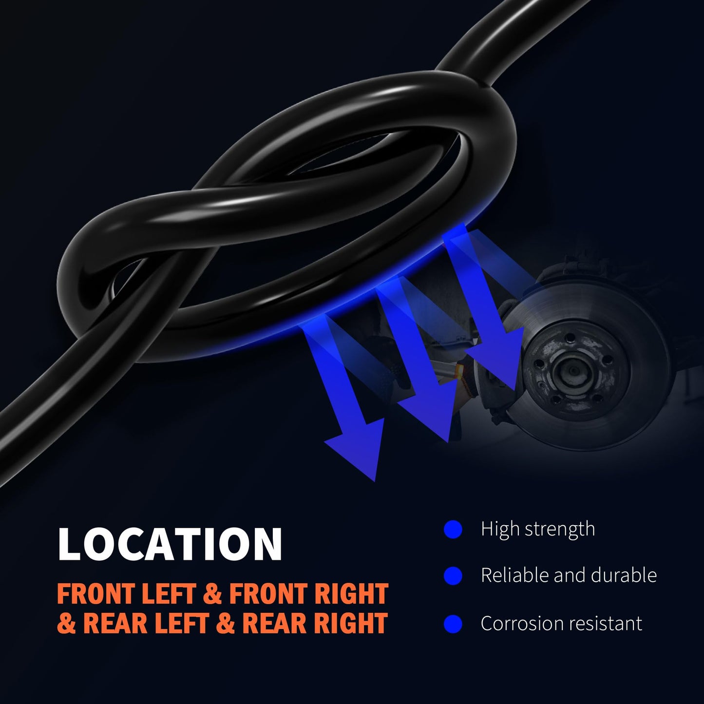 HiSport ABS Wheel Speed Sensor Front Rear Left and Right Compatible with Chevrolet Equinox LS LT 2010-2017 Replacement for GMC Terrain SLE SLT 4PCS Replaces ALS1994 ALS2199 ALS2234