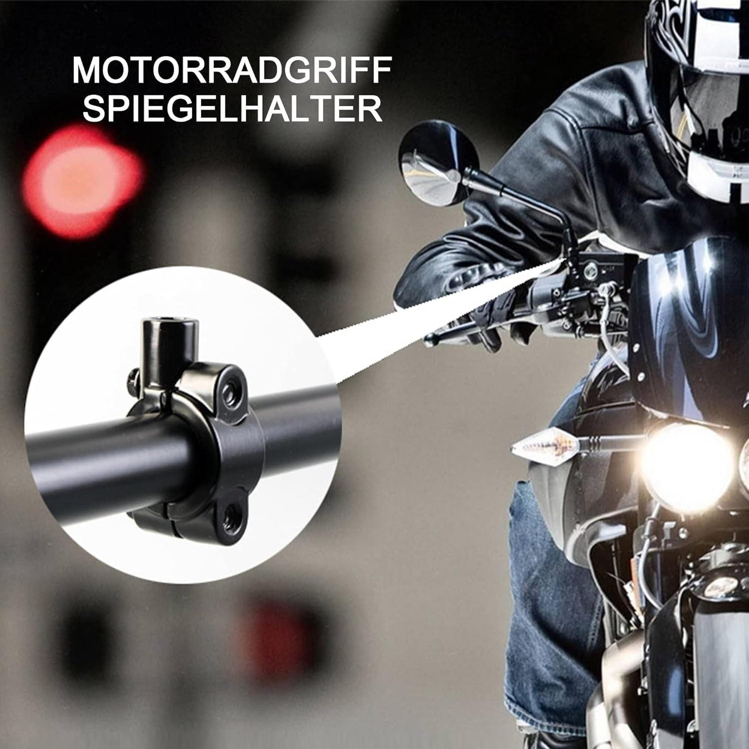 HISports 2 Stücke Spiegelhalterung Motorrad, M10 7/8 Motorrad Rahmen, Aluminium Motorrad lenkerhalterung für 22mm Lenker universal Kompatibel mit Fahrrad, Dirt Bike, ATV (schwarz)