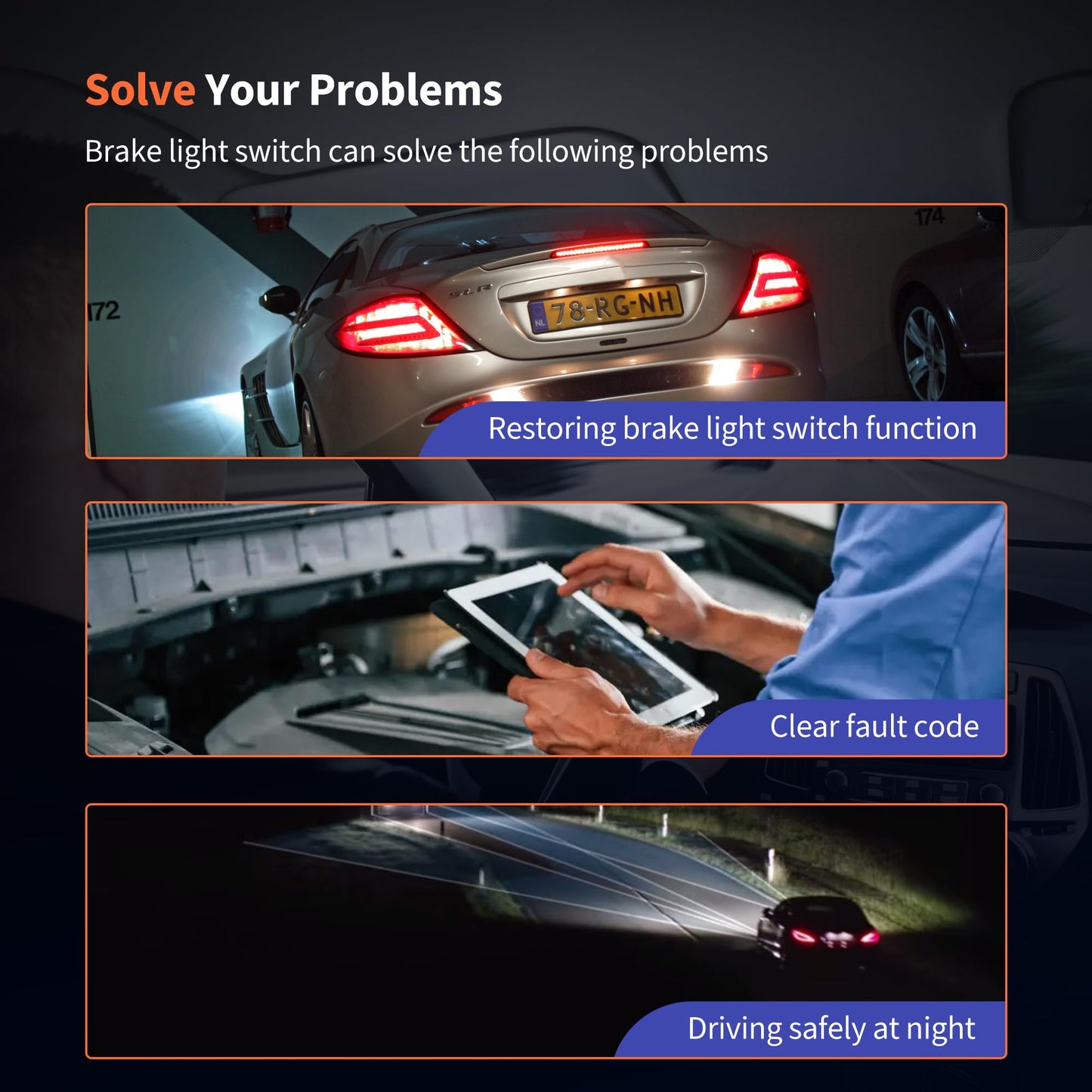 HiSport Brake Stop Light Switch Compatible with Chevy Chevrolet Express Silverado 1500 2500 3500 Cheyenne 2007-2011 GMC Savana 1500 2500 3500 4500 Sierra, Replacement for 15137492 15861245