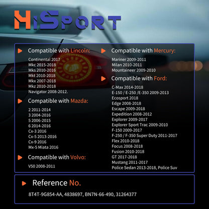 HiSport 4 Pin Brake Light Switch 4838697 Compatible with Ford Lincoln Mazda Mercury Volvo 8T4T-9G854-AA BN7N-66-490 31264377