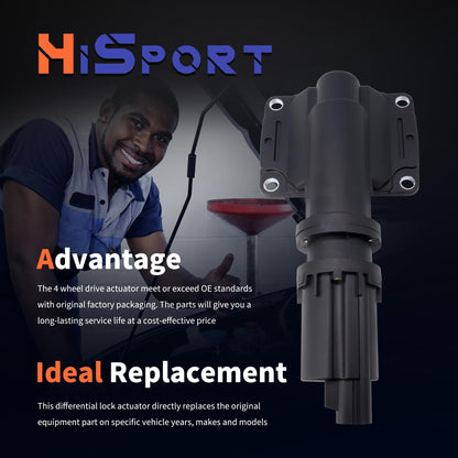 HiSport 4x4 Front Differential Axle Actuator compatible with Dodge Ram 1500 2008-2016 Pickup Truck Replace 52114387AB 52114387AC 52114387AD