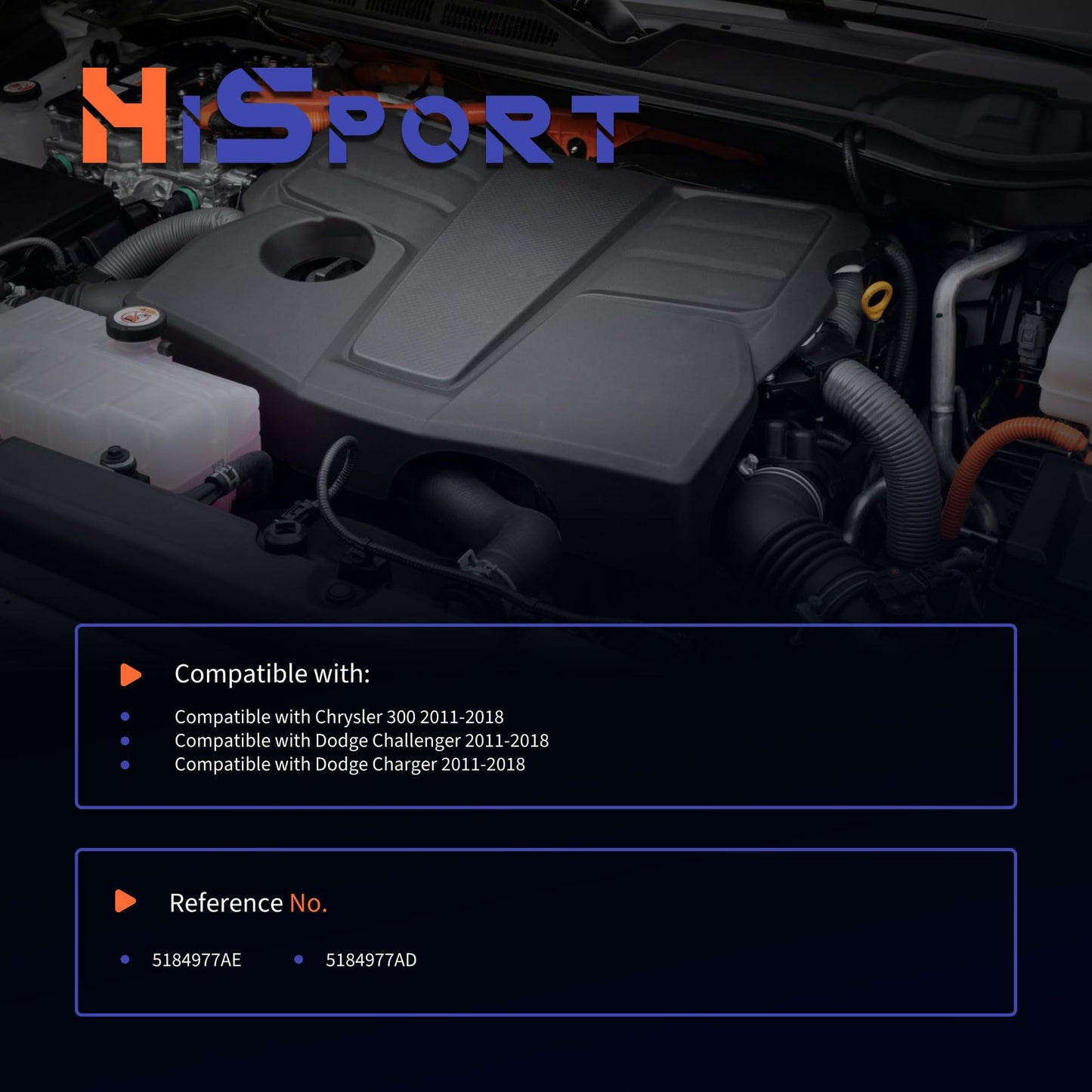 HiSport 5184977AE Engine Coolant Thermostat Housing Assembly - Compatible with Chrysler 300 2011-2018 Compatible with Dodge Challenger 2011-2018 Charger 2011-2018