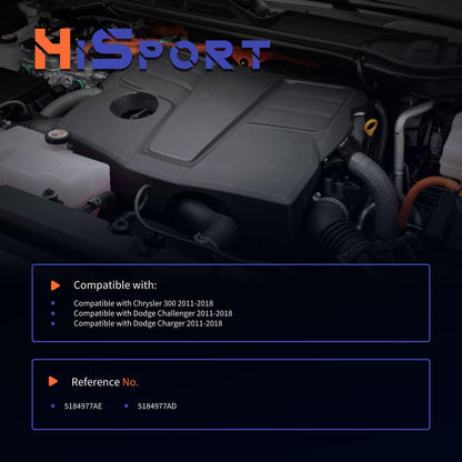 HiSport 5184977AE Engine Coolant Thermostat Housing Assembly - Compatible with Chrysler 300 2011-2018 Compatible with Dodge Challenger 2011-2018 Charger 2011-2018