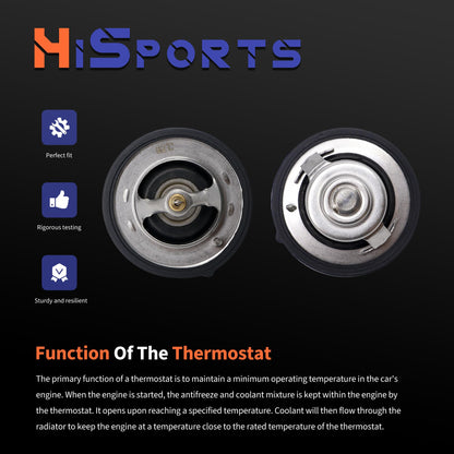 HiSport Thermostat - Compatible with Hyundai Accent Elantra Santa Fe Sport Sonata Tiburon Tucson | Kia Forte Koup Optima Rio Rio5 Rondo Sorento Soul Spectra Spectra5 - Replace 25500-23010
