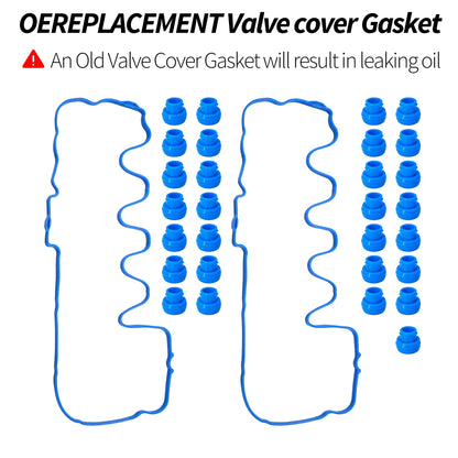 HiSport VS50664R Valve Cover Gasket Seal - Compatible with Ford F150 Expedition Explorer Mustang Lincoln Mark Navigator Mercury 4.6L 5.4L Engine - Replace VS50372 VCF330-C