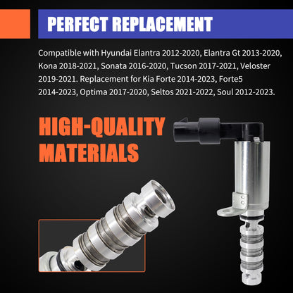 HiSport Engine Variable Valve Timing (VVT) Solenoid 24375-2E100 Compatible with Hyundai Elantra Gt Kona Sonata Tucson Veloster, Replacement for Kia Forte5 Optima Seltos Soul