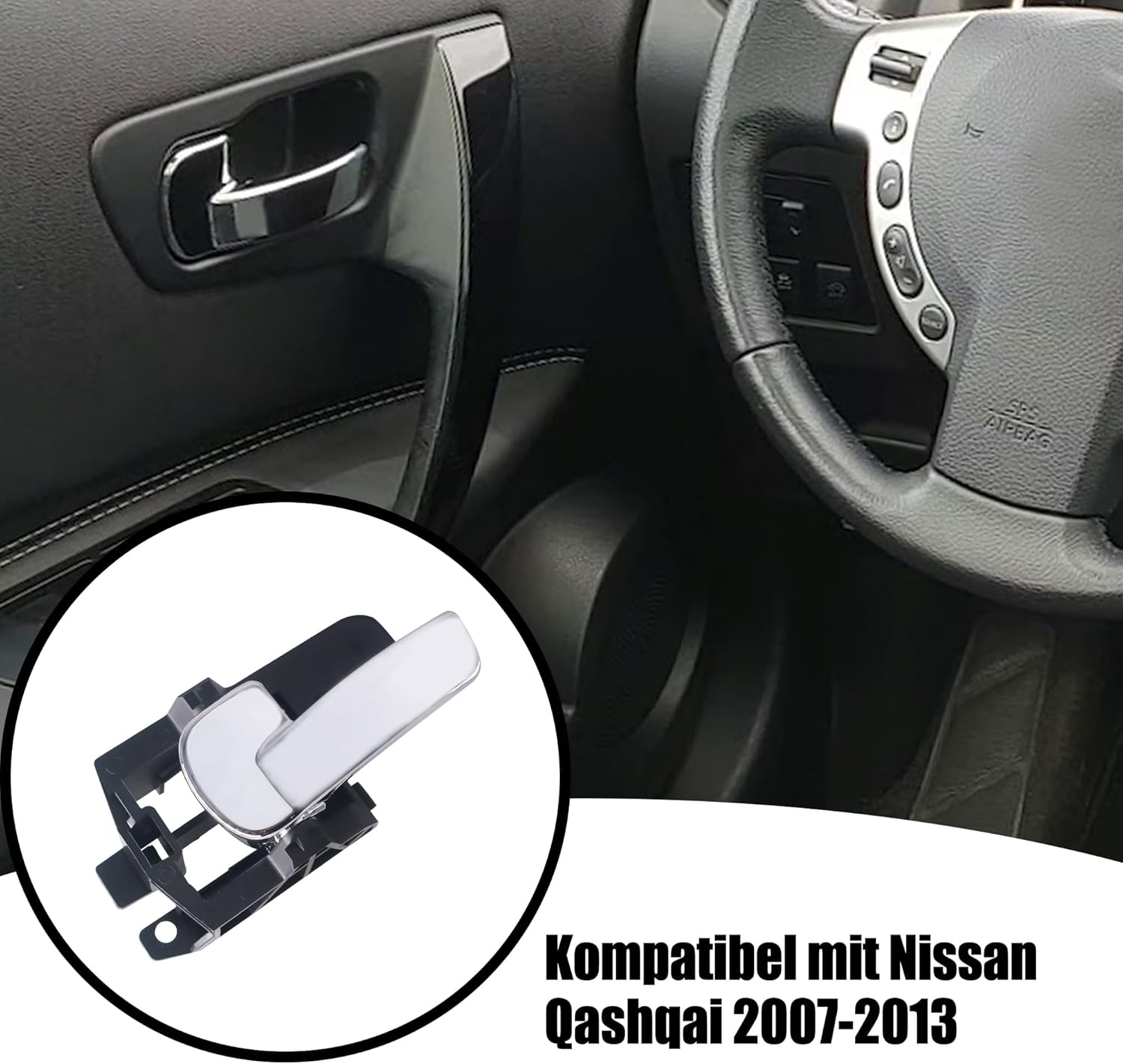 HISports Innen Autotürgriff Links 80671JD00E-Kompatibel mit Nissan Qashqai 2007-2013 Türgriff