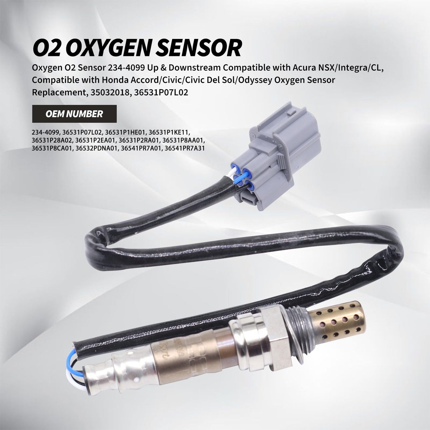 HiSport O2 Oxygen Sensor Upstream Downstream - Compatible with Acura CL EL Instegra NSX Honda Accord Civic Del Sol Odyssey Replacement 2344099 36531P06A11