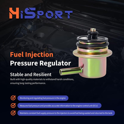 HiSport Fuel Injection Pressure Regulator - Kit with Clip and Snap Ring Replacecment for Buick for Cadillac for Chevrolet for GMC, 3.8BAR, Replaces 19236428, 2173299
