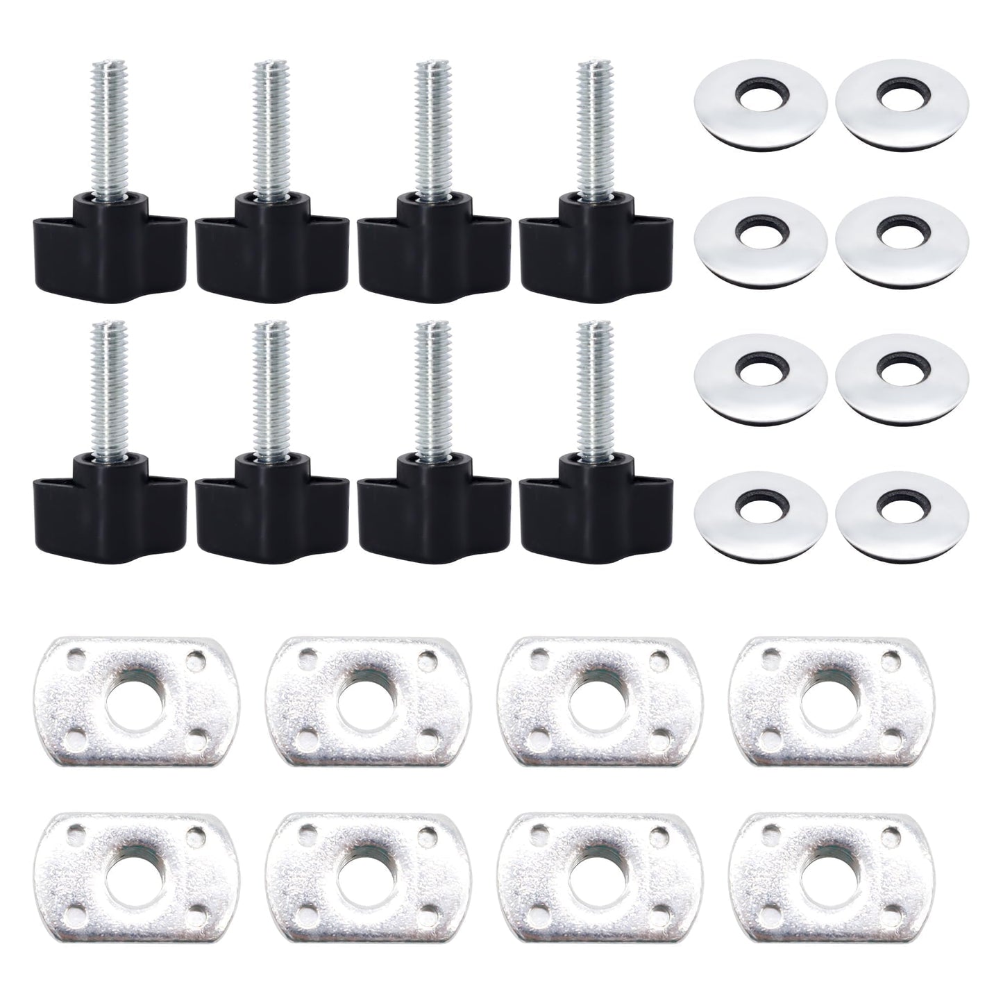 HiSport Universal Hard Top Thumb Screw Nut Washer Kit Compatible with Jeep Wrangler JK JL YJ TJ 1995 1996 1997 1998 1999 2000 2001 2002 2003 2004 2005 2006 2007 2008 2009 2010 2011 2012-2018