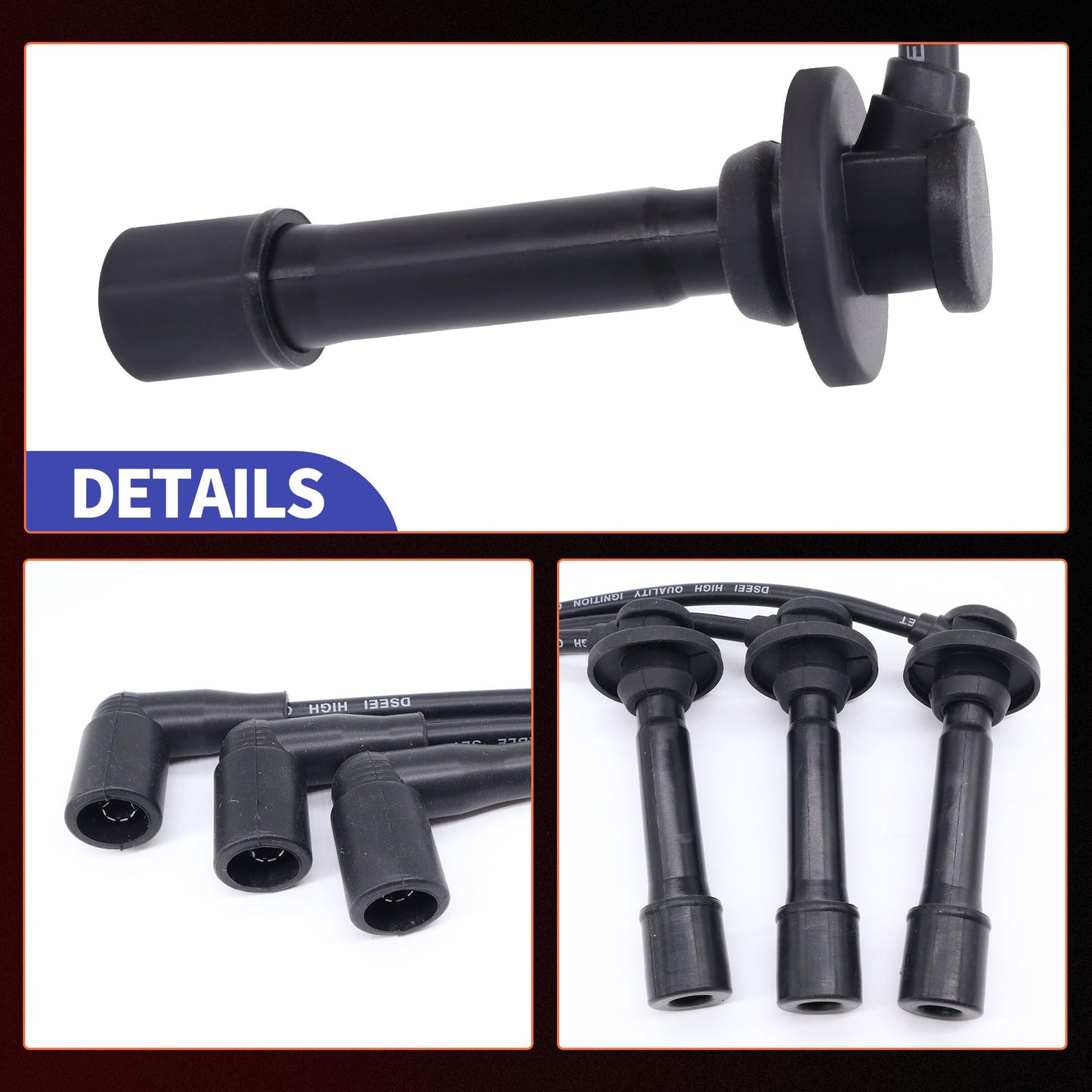 HiSport MIA11724 MIA11722 MIA11723 Spark Plug Wire Kit Replacement for John Deere 825i 825i S4