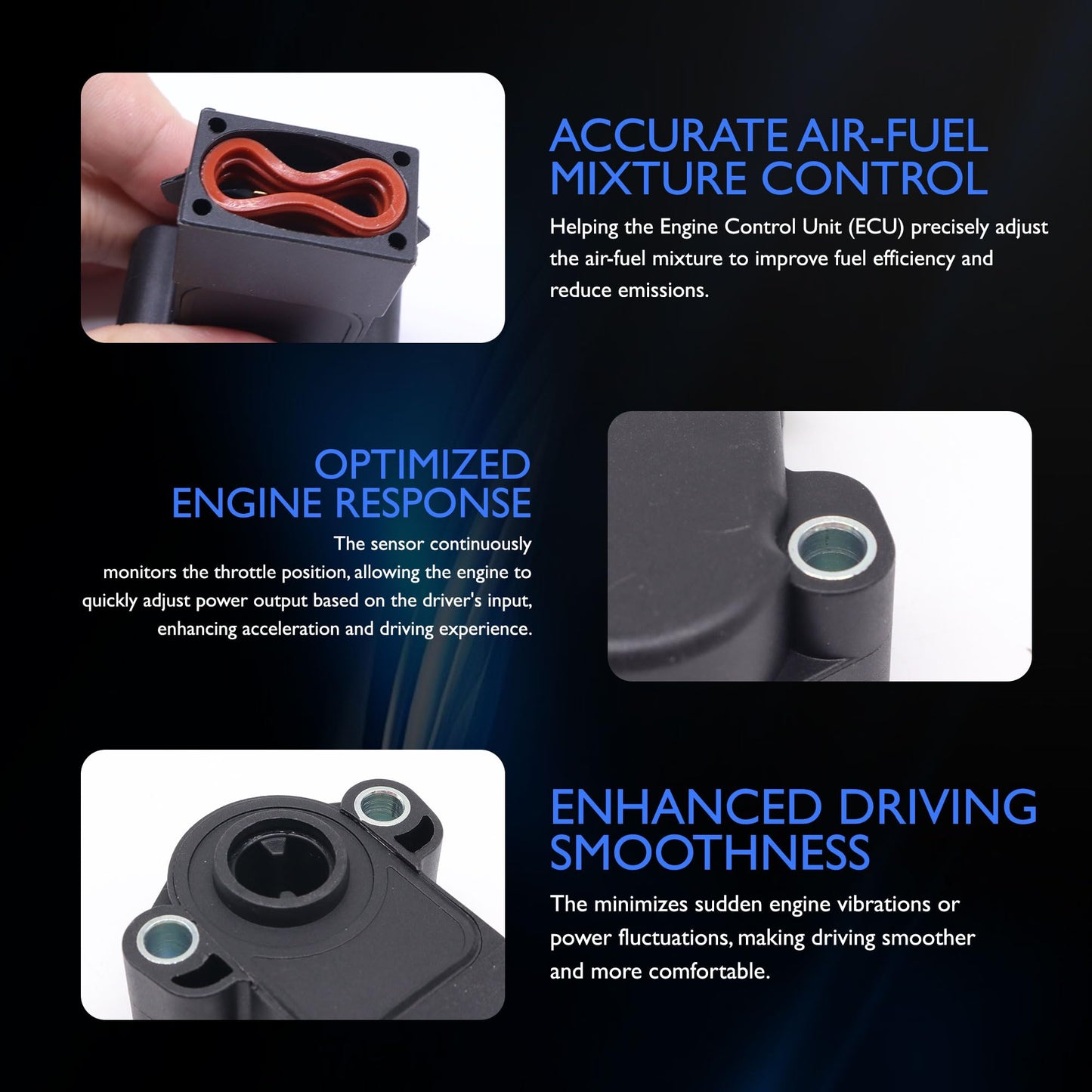 HiSport F2TZ9B989A Throttle Position Sensor TPS - Compatible with Ford E-150 E-250 E-350 F-150 F-250 F-350 Replaces F2TF9B989AA F2TF9B989B