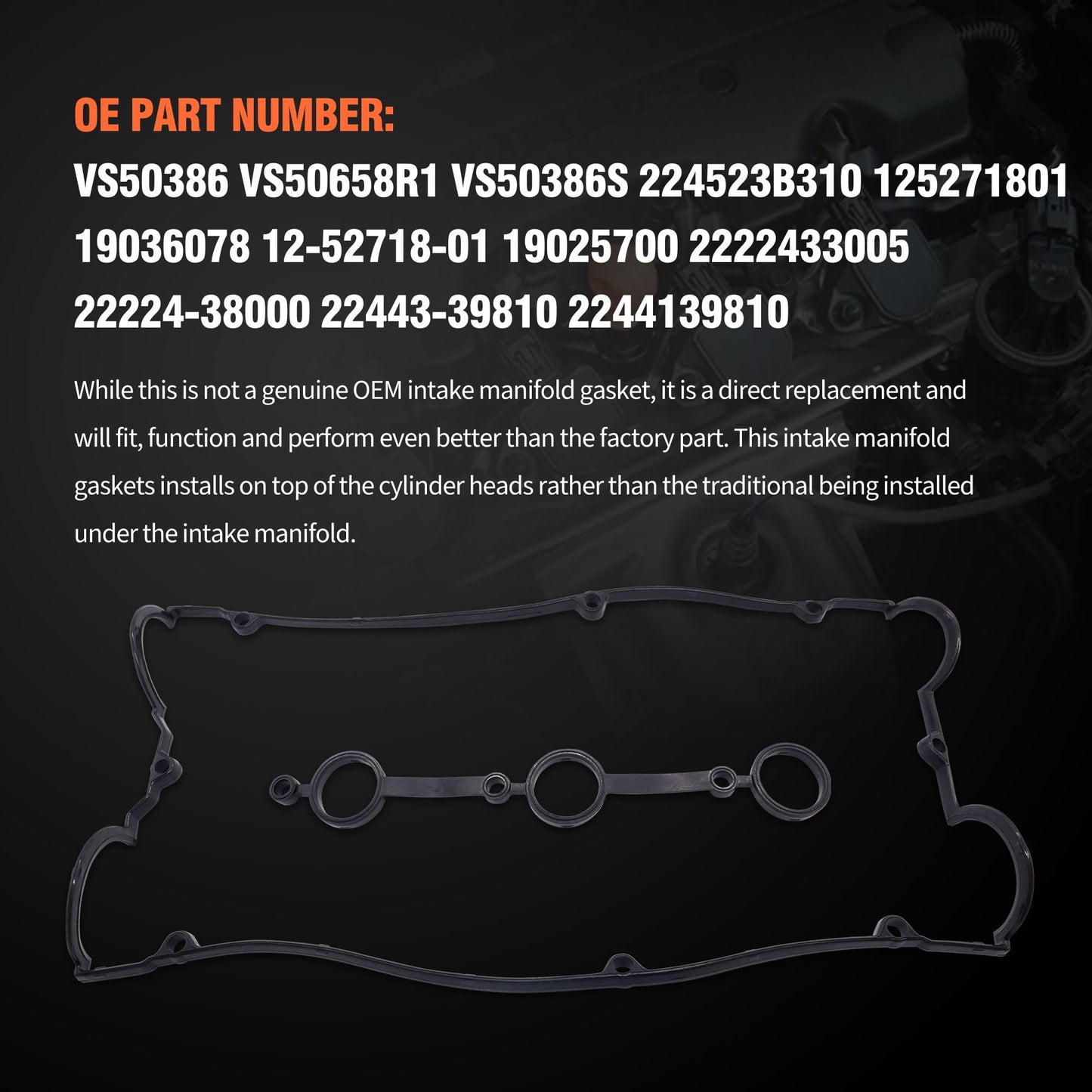 HiSport Engine Valve Cover Gasket Set - Compatible with Hyundai XG30 Santa Fe XG350 Compatible with Kia Amanti Sedona Sorento 3.5L 2001-2006 - Replace VS50658R1