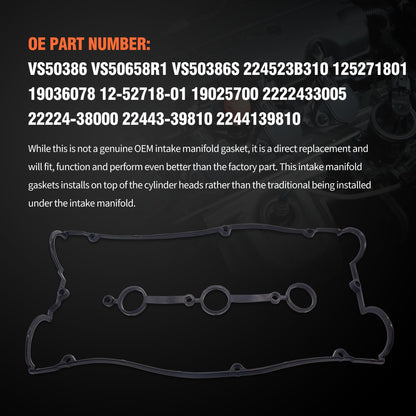HiSport Engine Valve Cover Gasket Set - Compatible with Hyundai XG30 Santa Fe XG350 Compatible with Kia Amanti Sedona Sorento 3.5L 2001-2006 - Replace VS50658R1