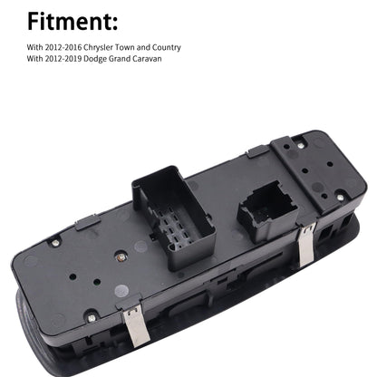 HiSport 68110872AA Power Window Switch Driver Side - Compatible with 2012-2019 Dodge Grand Caravan 2012-2016 Chrysler Town Country - 3+0 PINS - Replace 68298872AA