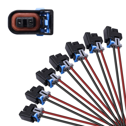 HiSport LS Truck Fuel Injector Connector Pigtail Wire Compatible with Chevrolet GMC 1500 2500 3500 Mini Multec 2 (8 pack) Replace 17113553 17113698 WPINJ31X8