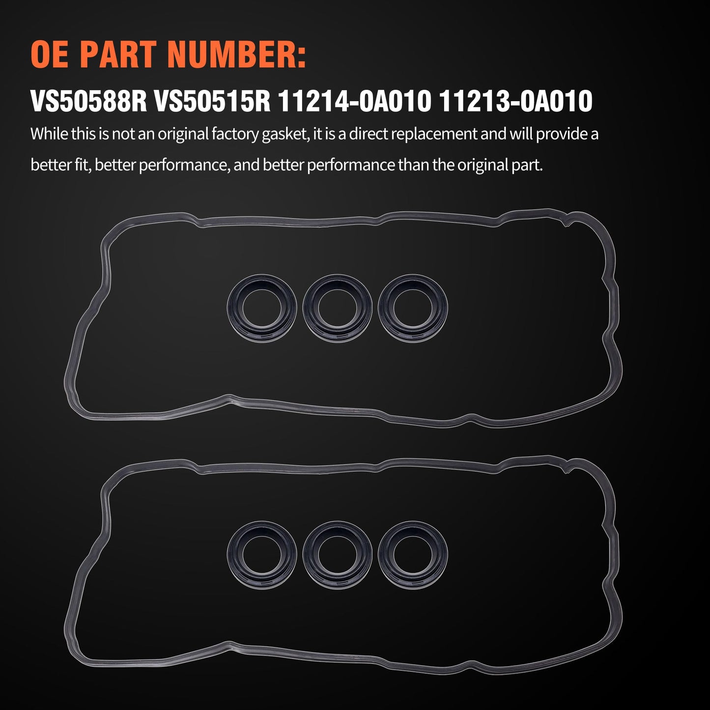 HiSport Valve Cover Gasket Set - Compatible with Lexus ES300 ES330 RX300 RX330 RX400h Compatible with Toyota: Avalon Camry Highlander Sienna Solara 3.0L 3.3L 1999-2008 - Replace VS50588R