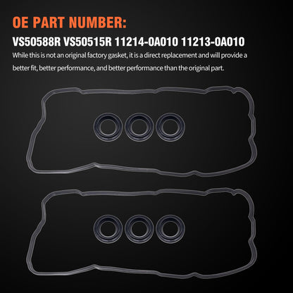 HiSport Valve Cover Gasket Set - Compatible with Lexus ES300 ES330 RX300 RX330 RX400h Compatible with Toyota: Avalon Camry Highlander Sienna Solara 3.0L 3.3L 1999-2008 - Replace VS50588R