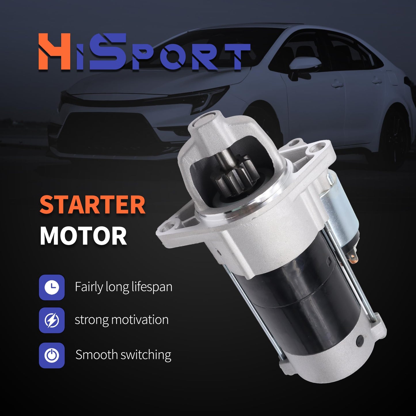 HiSport 18417 Starter Motor 1KW 12V 9-Tooth - Compatible with Kubota D782 D722 Diesel Engines 18HP 21HP 1996-2013 - Replace SND0338 67980-31151 6798031151 410-52106R 41052106R
