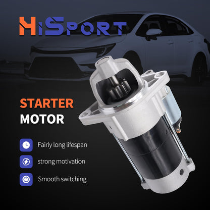 HiSport 18417 Starter Motor 1KW 12V 9-Tooth - Compatible with Kubota D782 D722 Diesel Engines 18HP 21HP 1996-2013 - Replace SND0338 67980-31151 6798031151 410-52106R 41052106R