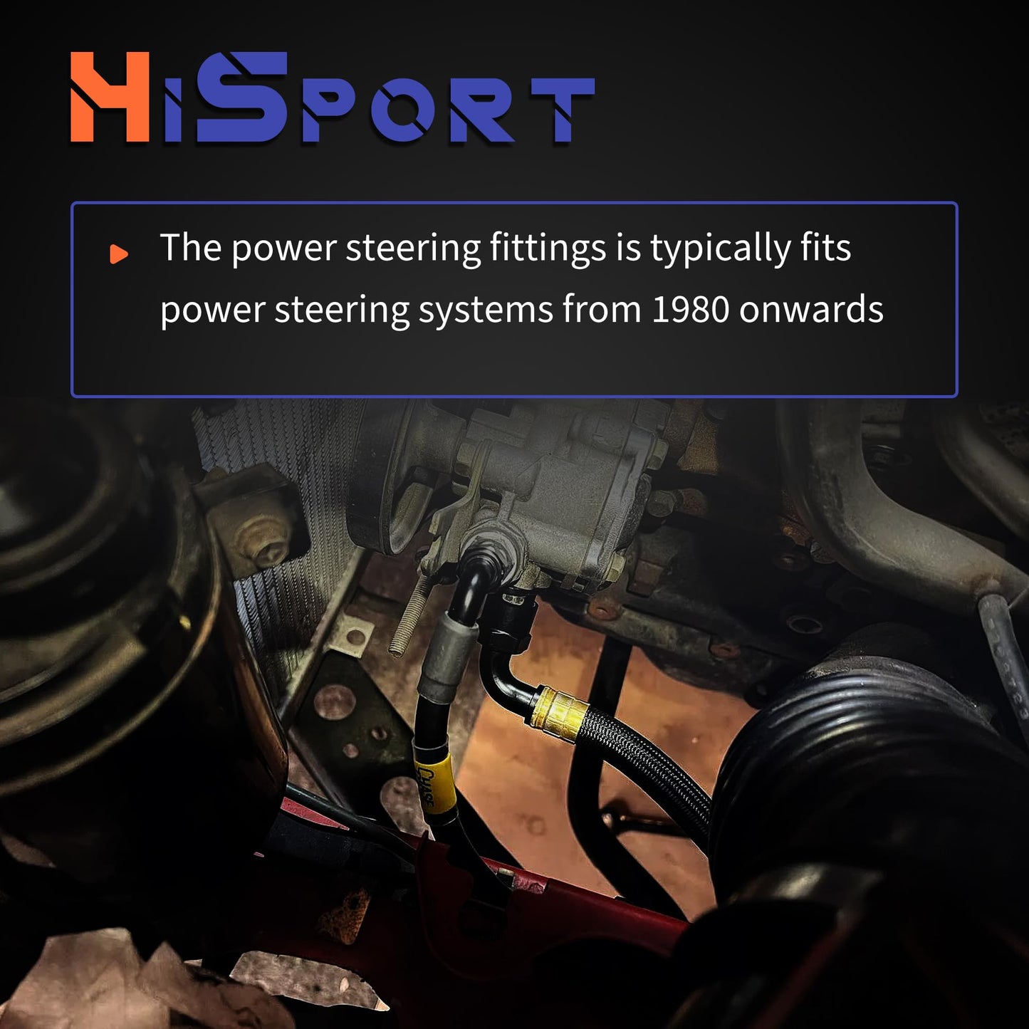 HiSport 6AN to 16mm & 6AN to 18mm Power Steering Fittings with O Rings Bump Tube - Compatible with GM Buick Chevy Cadillac