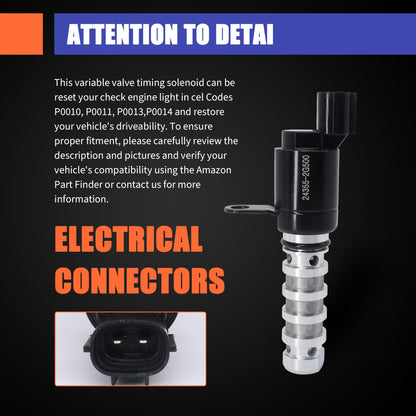 HiSport Engine Variable Valve Timing Solenoid - Inkake & Exhaust Oil Control Valve Compatible with Hyundai Models/Kia Models, Replaces 243752G500 243552G500 2PCS