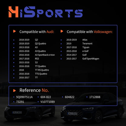 HiSport 5Q0907511A HVAC Heater Blend Door Actuator - Compatible with Audi Q2 Quattro A3 Quattro A3 Sportback RS3 S3 TT RS TTS Quattro | Volkswagen Atlas Teramont Tiguan e-Golf Golf 2013-2019