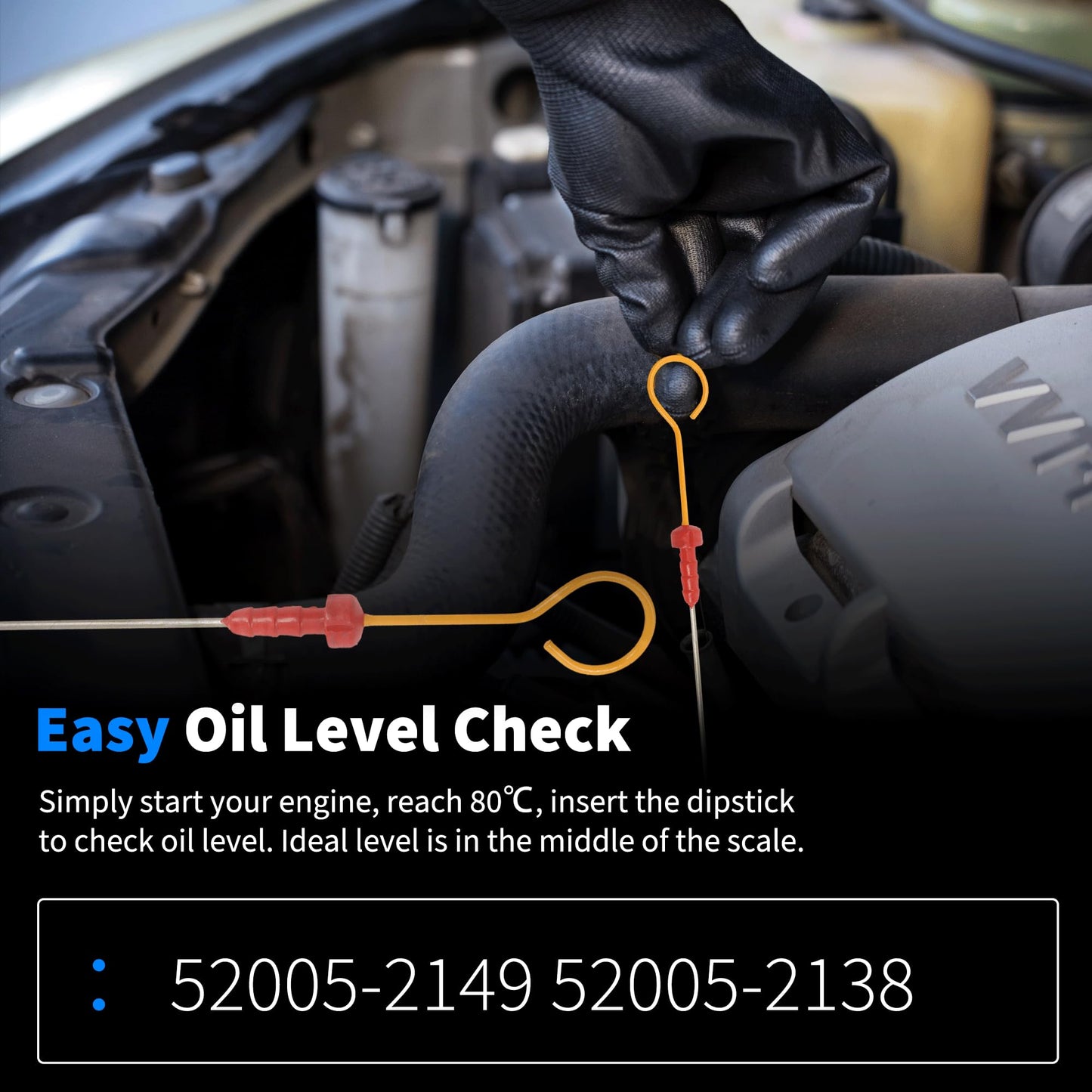 HiSport Gauge Oil Dipstick - Compatible with Kawasaki Mule 4010, 3000, 3010 Accessories Auto Parts Replacement 52005-2149