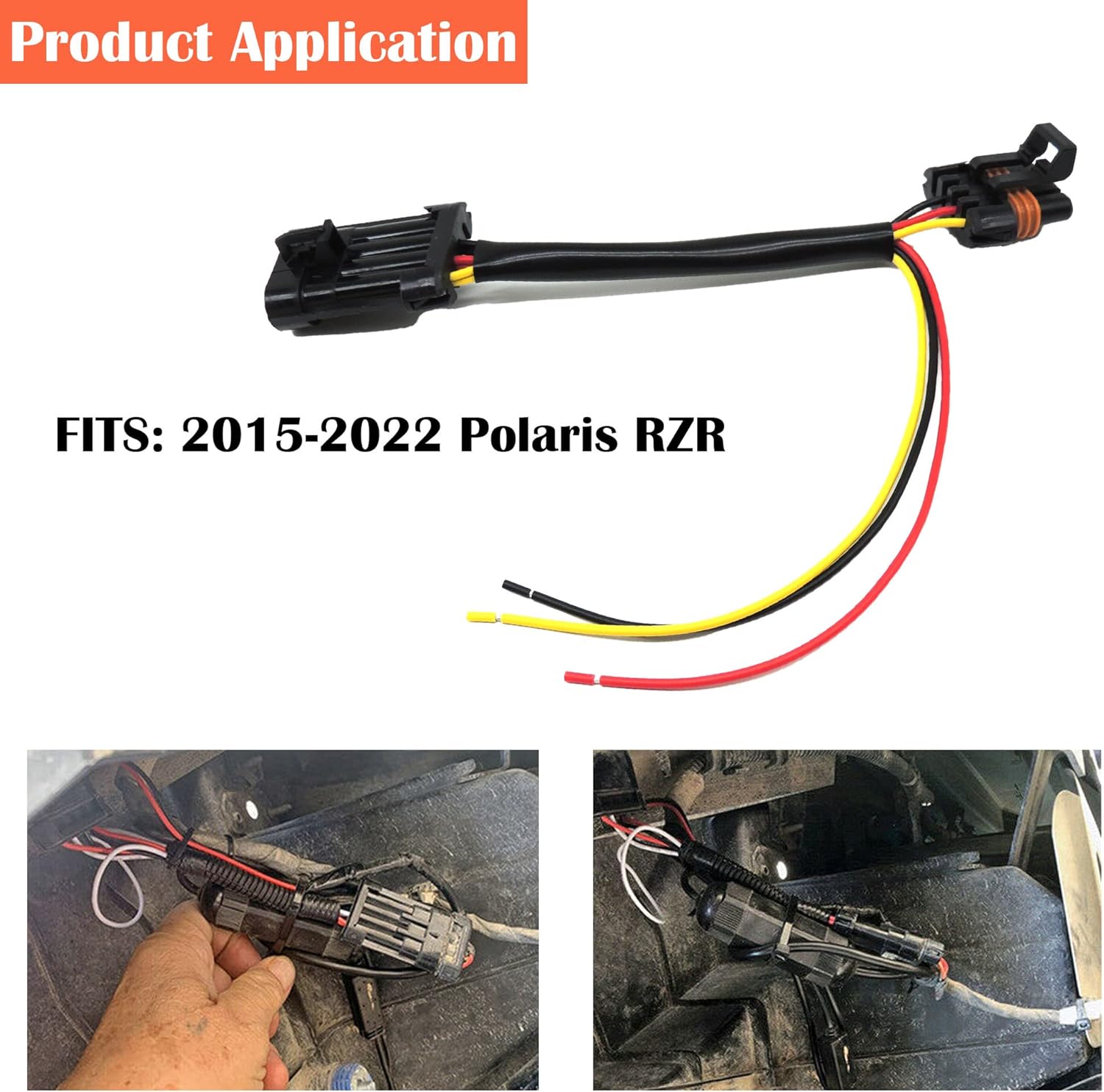 HiSport Tail Light Power Harness Adapter - Whip Pigtail Compitable With Polaris RZR 2015-2022 General 900/1000 XP 1000