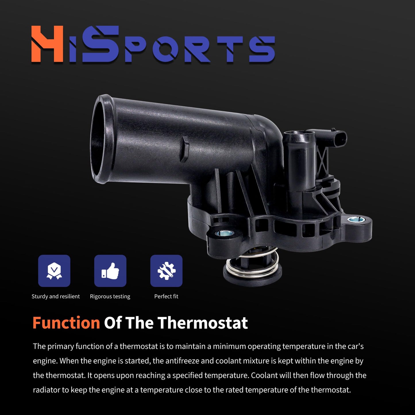 HiSport 902-3113 Thermostat Housing Assembly - Compatible with Jeep Gladiator 2020-2022 Gand Cherokee 2016-2021 Gand Cherokee WK 2022 Jeep Wrangler 2018-2022